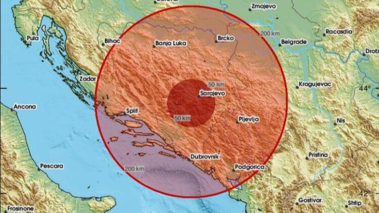 Potres jačine 3,1 po Richteru pogodio BiH – epicentar kod Bugojna