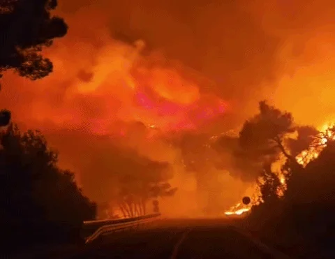Veliki požar kod Omiša: Evakuira se stanovništvo, vatra guta kuće